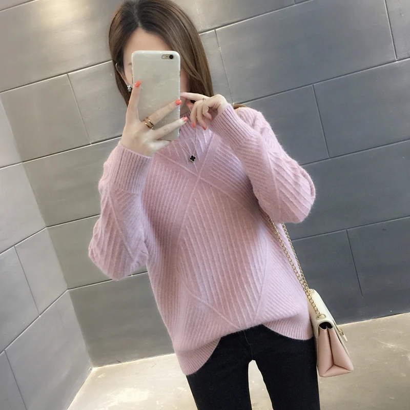 

Sweater Women's Head 2021 Korean Version Of The New Loose Knit Bottoming Shirt In Autumn And Winter Take
