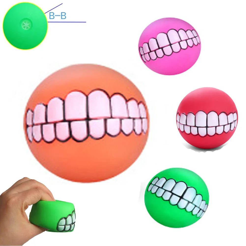 Игрушка мяч для собаки Transer прорезиненная игрушка с забавными зубами|Игрушки