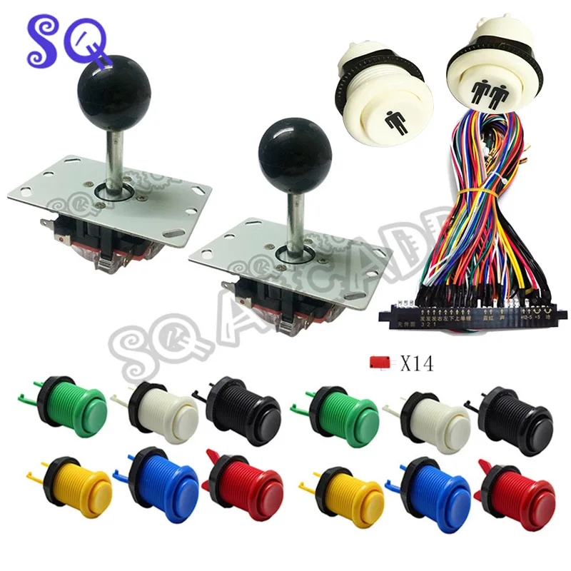 Набор для аркадных игр JAMMA 60 в 1 2 джойстика HAPP 4/8 way и 14 американских кнопок MAME