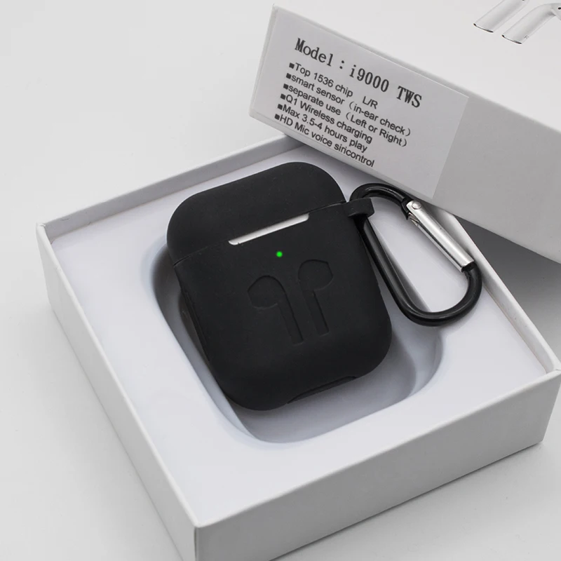 i9000-Black-8 I9000 TWS Bluetooth наушники Pop up 3 Batterij 1:1 Реплика с QI Draadloze Opladen 5,0 Oortelefoon 8D Geluid PK I200 I500 - Цвет: i9000-Black-8