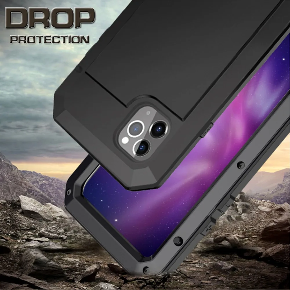 Сверхпрочный защитный чехол для iPhone 5, 6, 7, 8 Plus, X, XR, XS, 11 Pro, MAX Life, водостойкий, ударопрочный, грязеотталкивающий, Алюминиевый, металлический защитный чехол