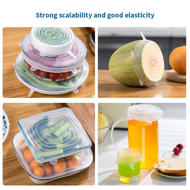 TIANXI 6 шт./Пищевая стандартная чаша крышка для кастрюли многоразовые Стрейчевые