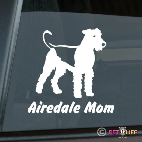 

Airedale Mom Sticker Die Cut Vinyl - terrier window decal