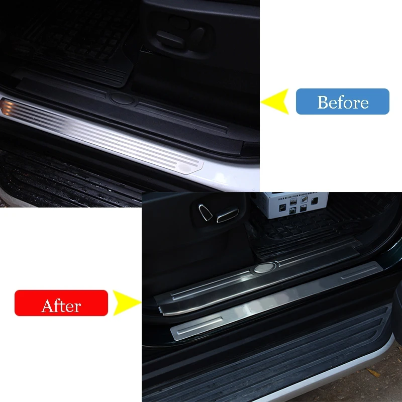 4 шт. черная Накладка на порог двери из нержавеющей стали для Land Rover Discovery LR4 2010-2016