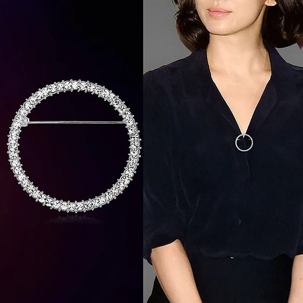 Простые креативные броши с кристаллами булавка брошь на булавке для кардигана