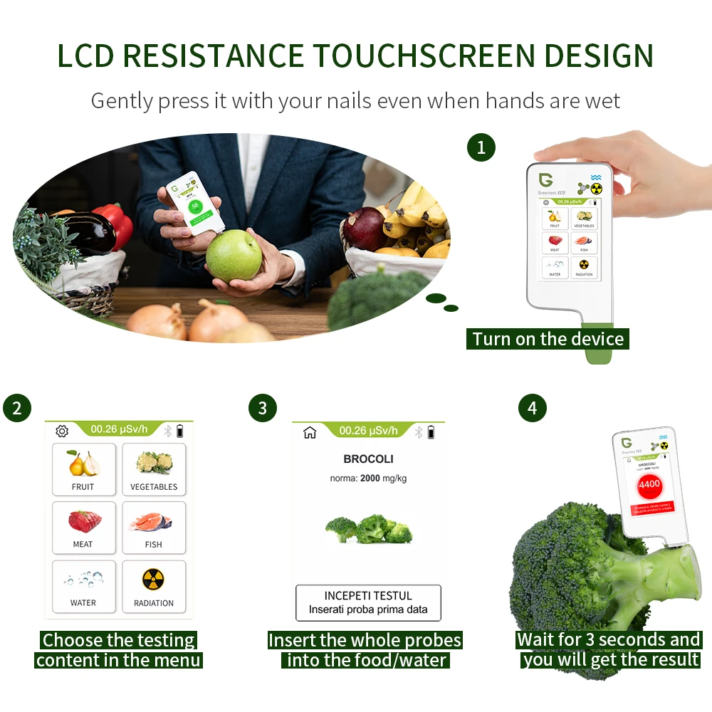 Greentest ECO6white детектор для экспресс анализа содержания нитратов в овощах фруктах и