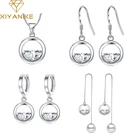 Комплект женских ювелирных изделий из кристаллов, серебристого цвета