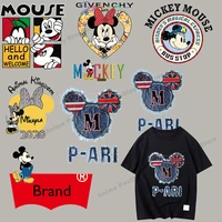 mickey mouse minnie disney patches for clothing heat transfer stickers for iron on patches for clothes accessories appliqued