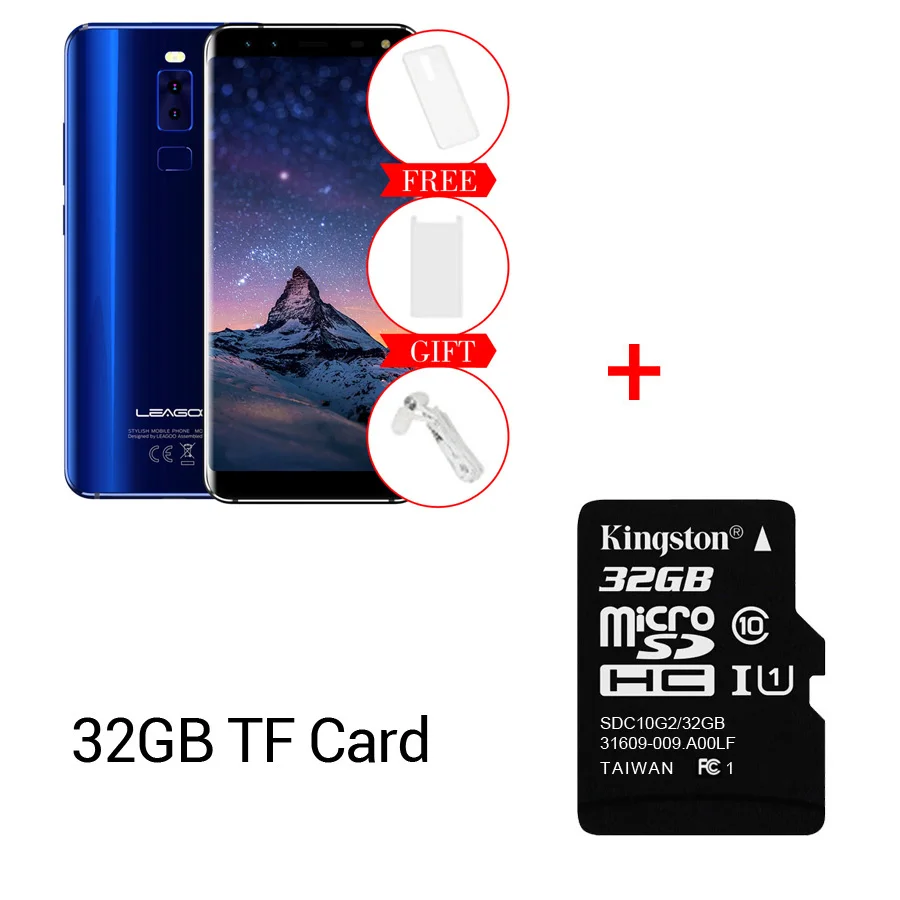Leagoo S8 18:9 дисплей 5,7 ''HD MT6750T Восьмиядерный Android 7,0 3 ГБ ОЗУ 32 Гб ПЗУ отпечаток пальца 13 МП 4 камеры мобильный телефон - Цвет: Blue N 32GB Card