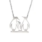 Модное ожерелье Skyrim с кулоном в виде симпатичного пингвина, регулируемый чокер из нержавеющей стали, цепочка, ожерелья, ювелирные изделия для детей и женщин