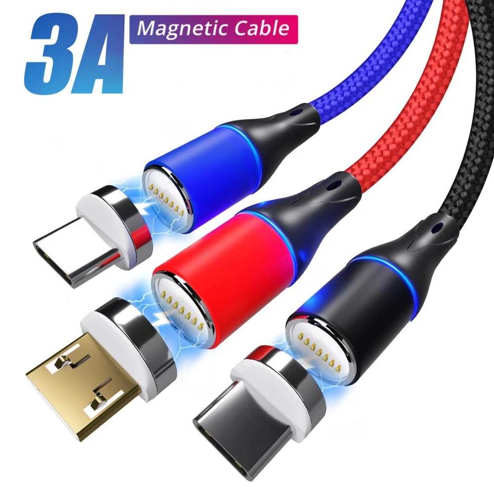 ANMONE type C Магнитный кабель Android Micro USB кабели Мобильный планшет быстрое зарядное устройство магнитный шнур телефон зарядка данных USB кабели