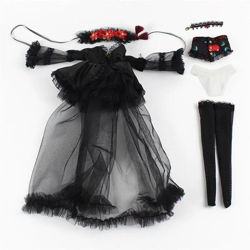 Наряды Феи мечты только 1/4 bjd 45 см Кукла Черное Кружевное Платье леггинсы Пояс