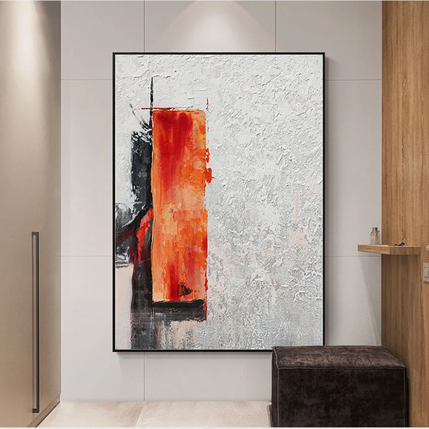 Ручная роспись маслом на холсте Красный абстрактный постер настенное украшение