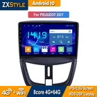 Автомобильный монитор видеонаблюдения, Android 10, для Peugeot 207, 2008-2014, 206 Plus, с радио, GPS-навигацией
