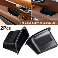 2pcs abs black car door side handle armrest storage box direct with non slip mat fit for volvo s90 v90 cc 2017 2018