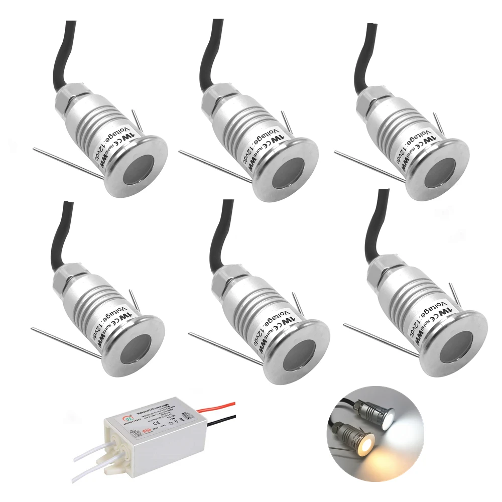 Подземный светильник 1 Вт мини-подземный DC12V водонепроницаемый IP67 лестничная