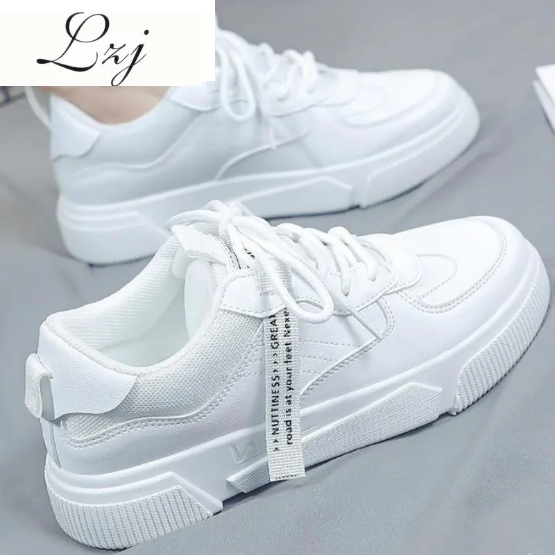 

2021 Spring Fashion Women's Vulcanize Shoes New Women Casual Comfortable Sneakers Shoes Lightweight Lace-up Casual Shoes Woman