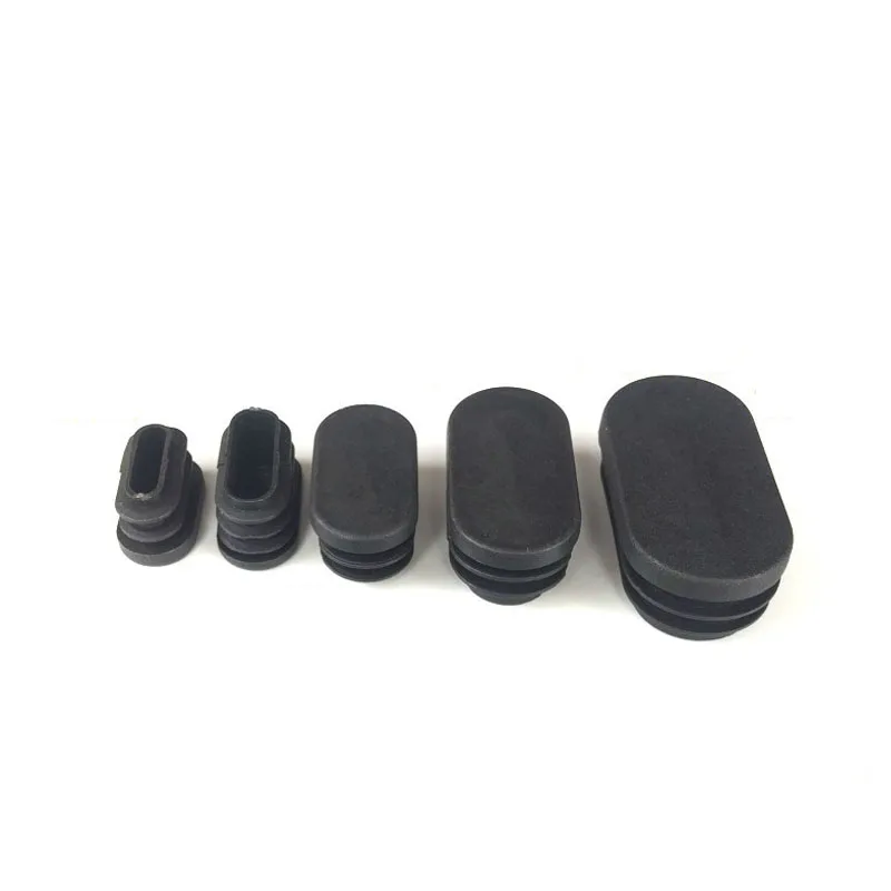 

4PCS Black Oval Plastic Blanking End Cap Tube Plug Inserts Pipe Box Chair Desk Furniture Noise Proctor Mat Covers Accessories