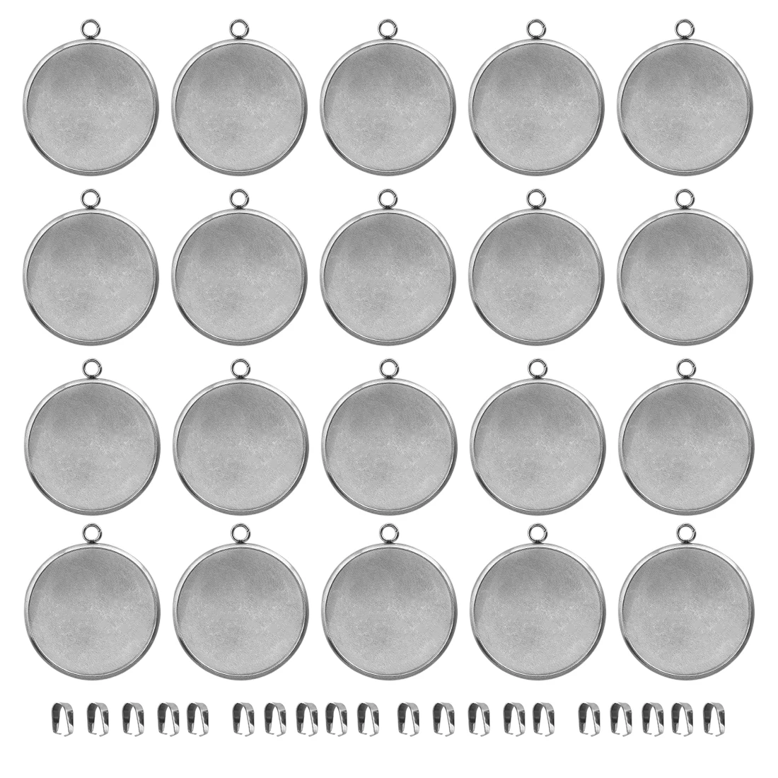 20 шт./лот 20/25/30 мм Круглый Кулон Кабошоны базовые настройки Нержавеющая сталь