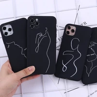 elegant beauty curved line phone cover for iphone 11 13pro max x xs xr max 7 8 7plus 8plus 12 se soft silicone candy case fundas