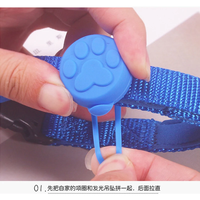 

Pet Dog Night LED Flashlight Dog Cat Collar Glowing Pendant Safety Pet Leads Necklace Luminous Bright Decoration Collars For Dog