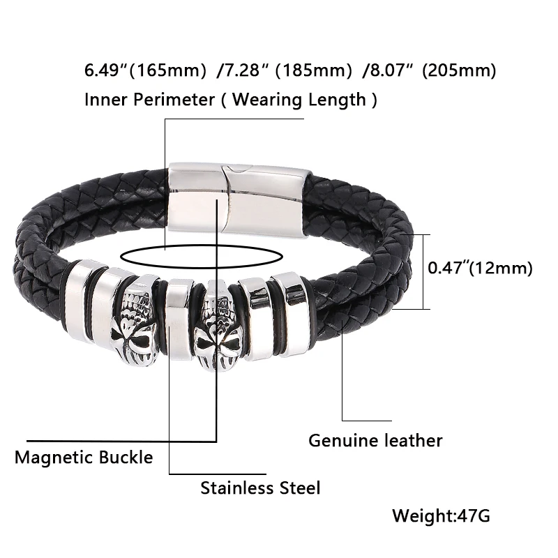 Винтажный двойной плетеный кожаный браслет мужские украшения панк браслеты из