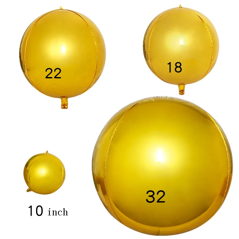 Шары воздушные круглые из алюминиевой фольги 2 шт. 4/32/22/18/10 дюймов|Воздушные шары и