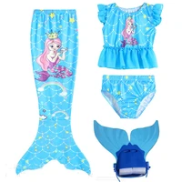 2021 girls swimmable mermaid tail princess dress kids holiday mermaid costume cosplay swimsuit birthday children beach clothes