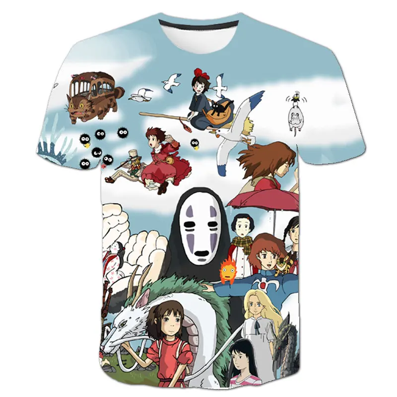 

T-shirt 3D Printing Round Neck Short-Sleeved Boy Girl Top Japanese Anime Harajuku Street Fashion Shirt Children's Clothing