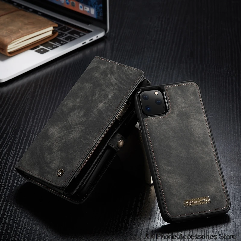 Для iPhone 6 6s 7 8 XS Max XR X XS чехол-кошелек Роскошный кожаный чехол на молнии для iPhone 11 Pro Max чехол для телефона Магнитный