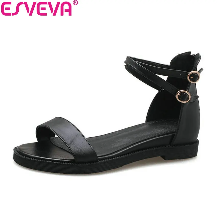 Женские туфли на низком каблуке ESVEVA летние из бычьей кожи с перекрестной