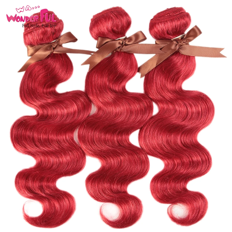 Чупряди человеческих волос Wa... красные волосы блонд бразильские волнистые