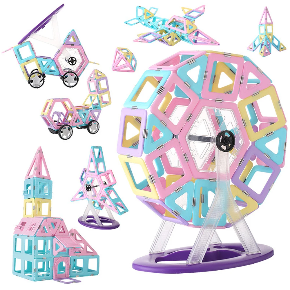 Одноцветные Магнитные DIY строительные игрушки 106 шт Большой размер магнитные