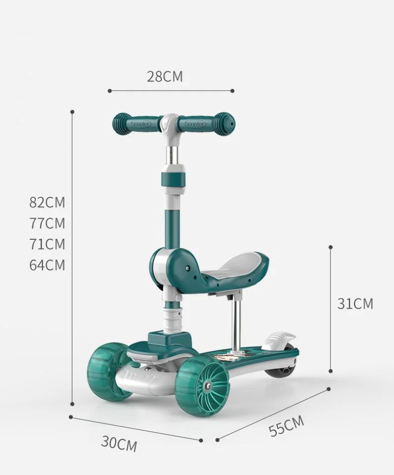 Новый детский скутер с 3 колесами складные ножные скутеры регулируемой высотой