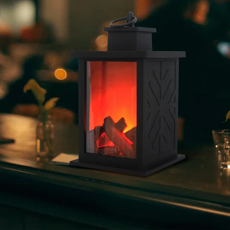 LED Night Light Charcoal Flame Table Lamp Battery-powered Creative Home Decoration Bedside Bedroom Decor | Лампы и освещение