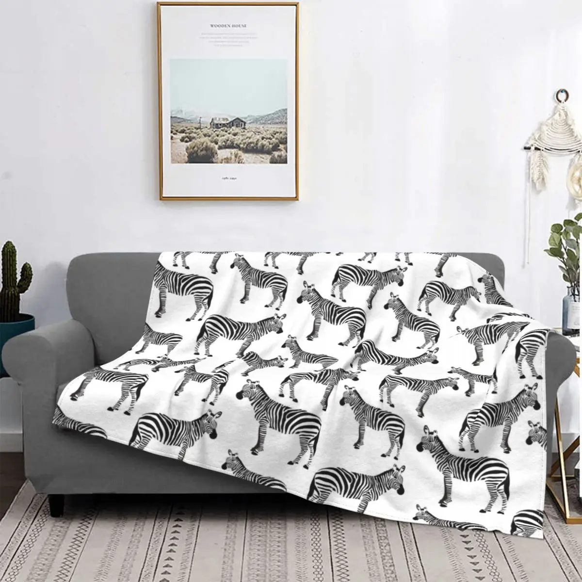 

Mantas blancas y negras de cebra, manta de franela de piel de Animal portátil, para cama supercálida, colchas de coche