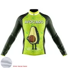 SPTGRVO забавное Велосипедное платье авокадо Мужская зимняя теплая флисовая куртка с длинным рукавом Велоспорт Джерси командная велосипедная одежда Maillot MTB