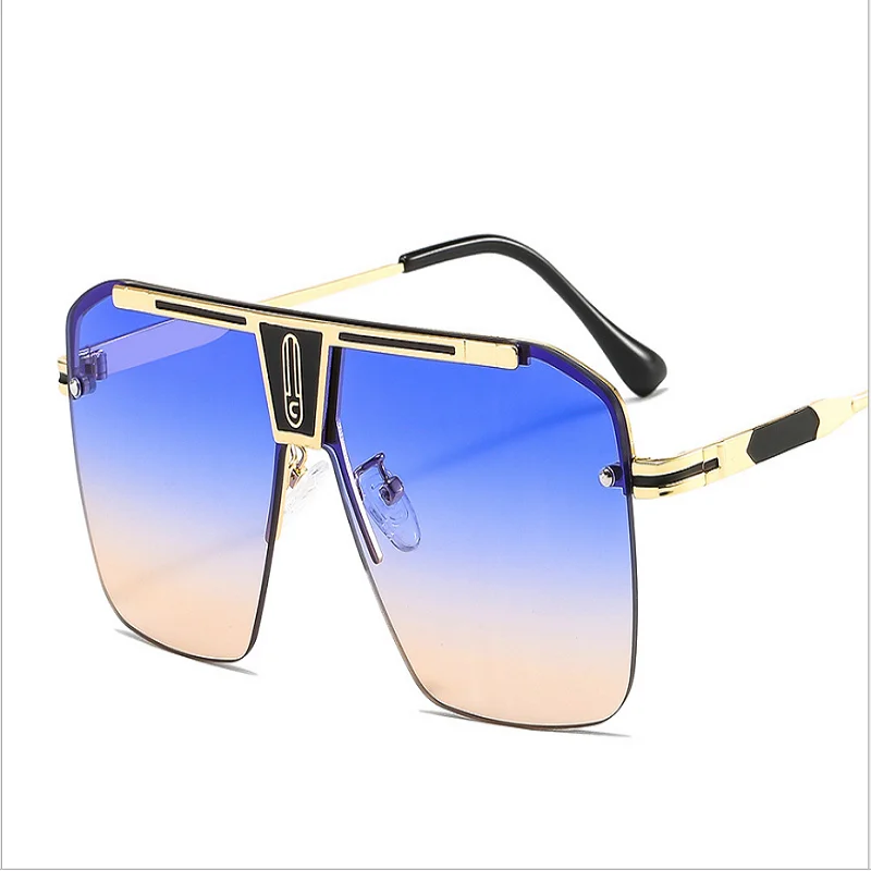 

Sunglasses Men's Fashion Oversized Sunglasses Men Brand Designer Goggle Sun Glasses Female Unisex Style Oculos De Sol UV400 2021