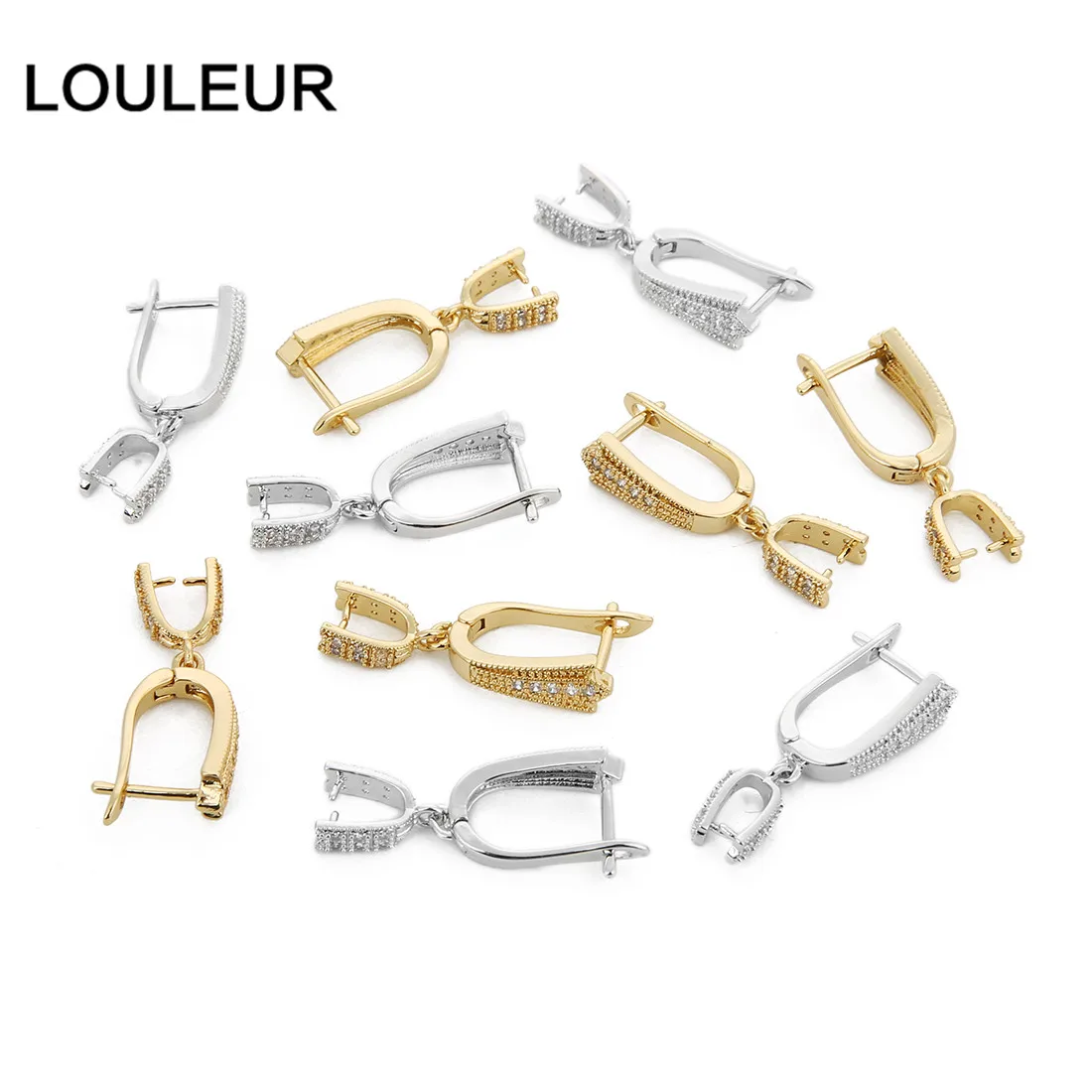Louleur, 2 шт./лот, u-образные серьги в форме листа, крючок для женщин, сделай сам, серьги, модные ювелирные аксессуары, серьги, застежки, крючки