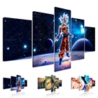 Холст HD печатает фотографии 5 шт. Dragon Ball Супер Вселенной Гоку настенная живопись Домашний Декор модульная игрушечные фигурки из игры Dragon Ball DBZ (плакат Гостиная рамки