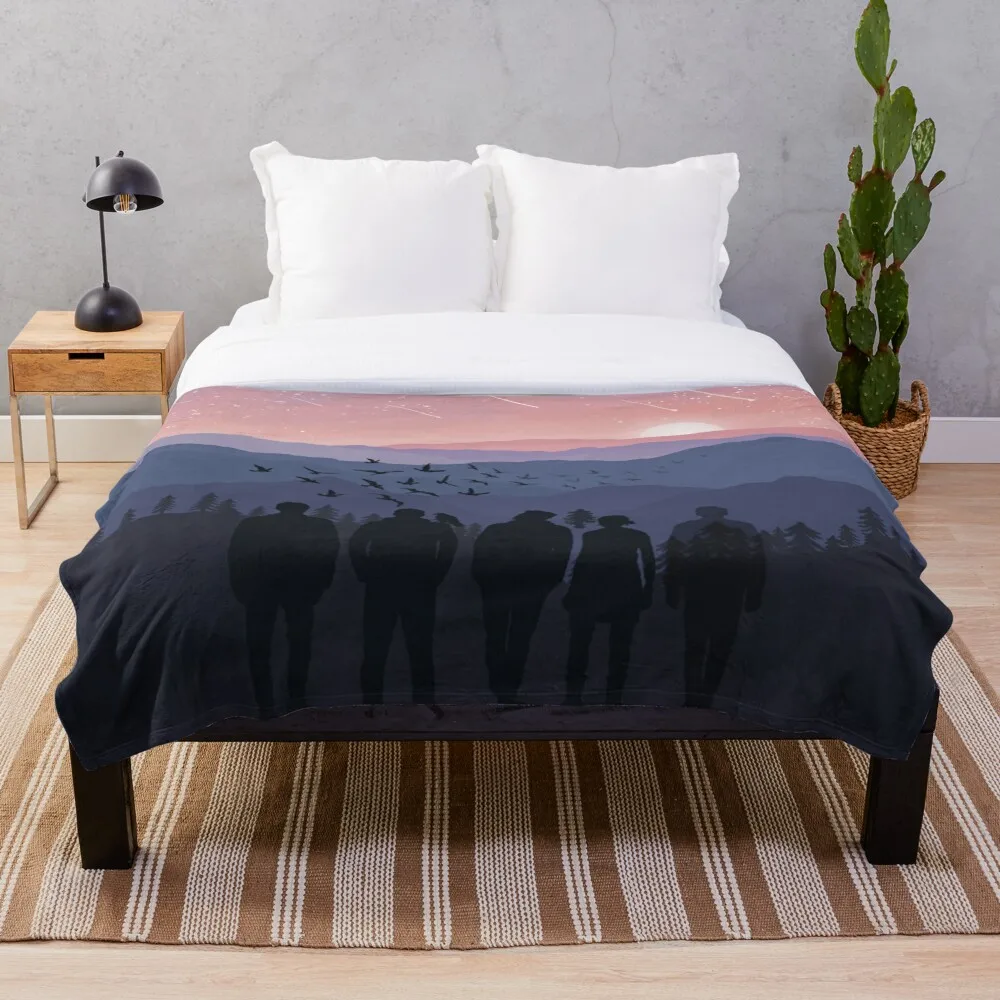 

TRC Sunset Landscape Throw Blanket Printing Soft Blanket Throw On Home/Sofa/Bedding Portable Adult Travel Cover Blanket
