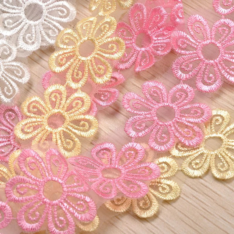 

20 ярдов сетка Цветочная вышивка из кружевной ткани Отделка лентами аппликация с кружевными вставками на шить платье DIY одежды материалы ручной работы, маленького размера, круглой формы с диаметром 32 мм Ширина