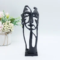 ornaments stand type arts craft cast iron handmade metal abstract face shaped home sculpture livingroom decoration gift personal