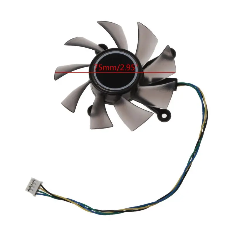 

R128015SU 75mm 4pin 4x43mm for EAH5830/6850/8600/9800 GTS 260/450/460 HD7850 Graphics Card Cooling Fan