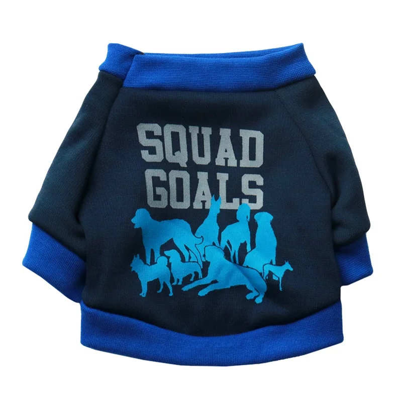 Черно синяя Красивая жилетка для собак питомец костюм осени и зимы футболка