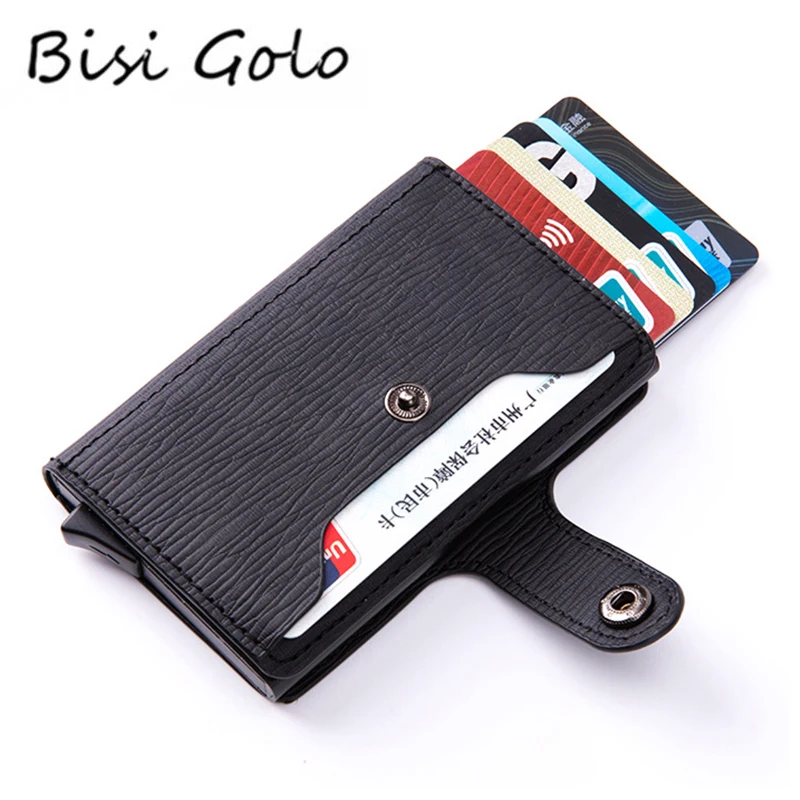 

BISI GORO/2021 RFID на застежке, с отделение для карт, переплетения PU кожаная сумка от китайской фабрики ретро мягкая кожаная всплывающие бумажник а...