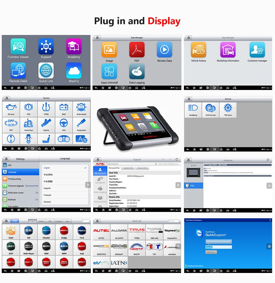 Автомобильный диагностический сканер Autel MaxiPRO MP808 автомобильный оригинального