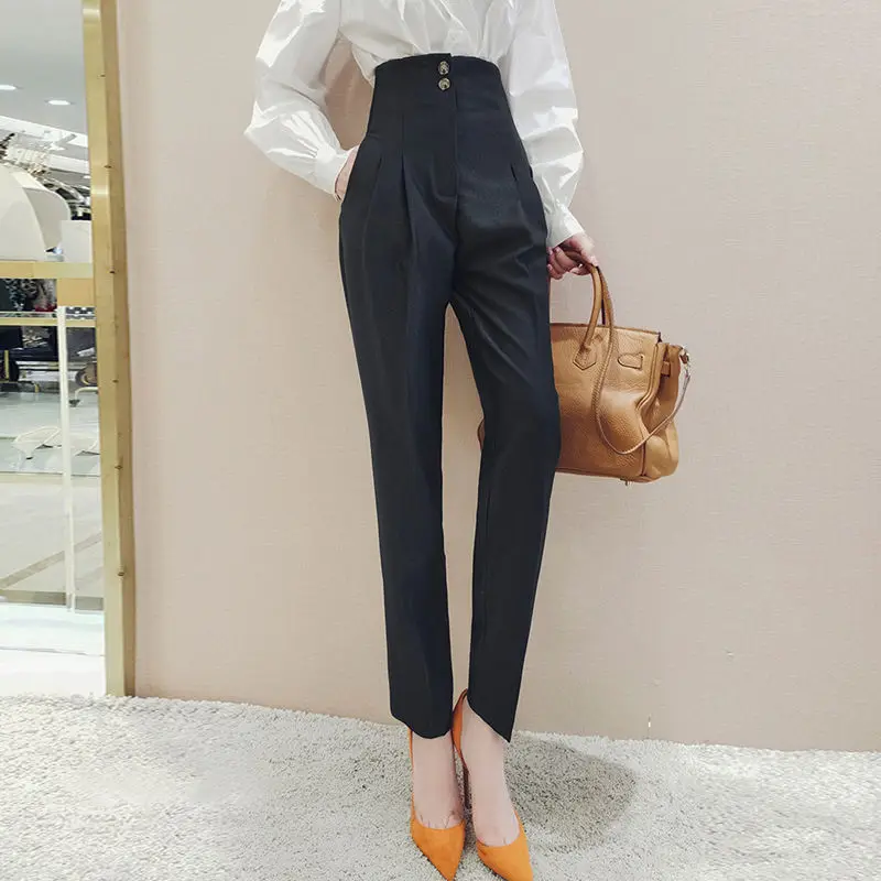 Za New Casual Female High-waisted Harem Pants Elegant Office Women Workwear Formal Suit Trouserş alvar pantolon