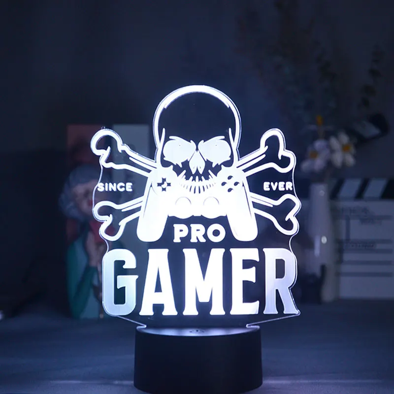 

3d Night Light Led Hunter S Thompson Gonzo Journalism Color Changing Skull Man Nightlight for Office Room Decor Atmosphere Lamp