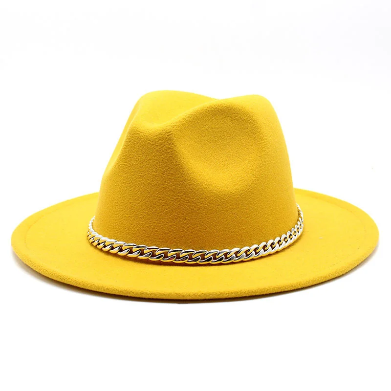 

Hot Women Men Wool Vintage Gangster Trilby Felt Fedora Hat With Wide Brim Gentleman Elegant Lady Winter Autumn Jazz Caps 60CM